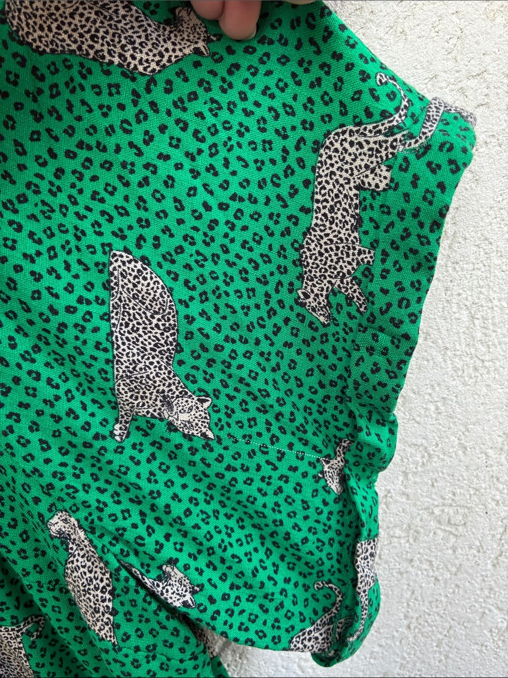 TORRID Green leopard print v neck button up tie waist romper with pockets! - Picture 9 of 9